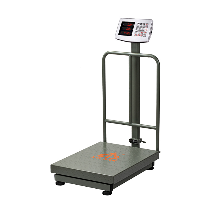 RJ-8601A+Round Guardrail Folding Tube Price Computing Function Platform Scale with Fence LED/LCD 150/300kg 